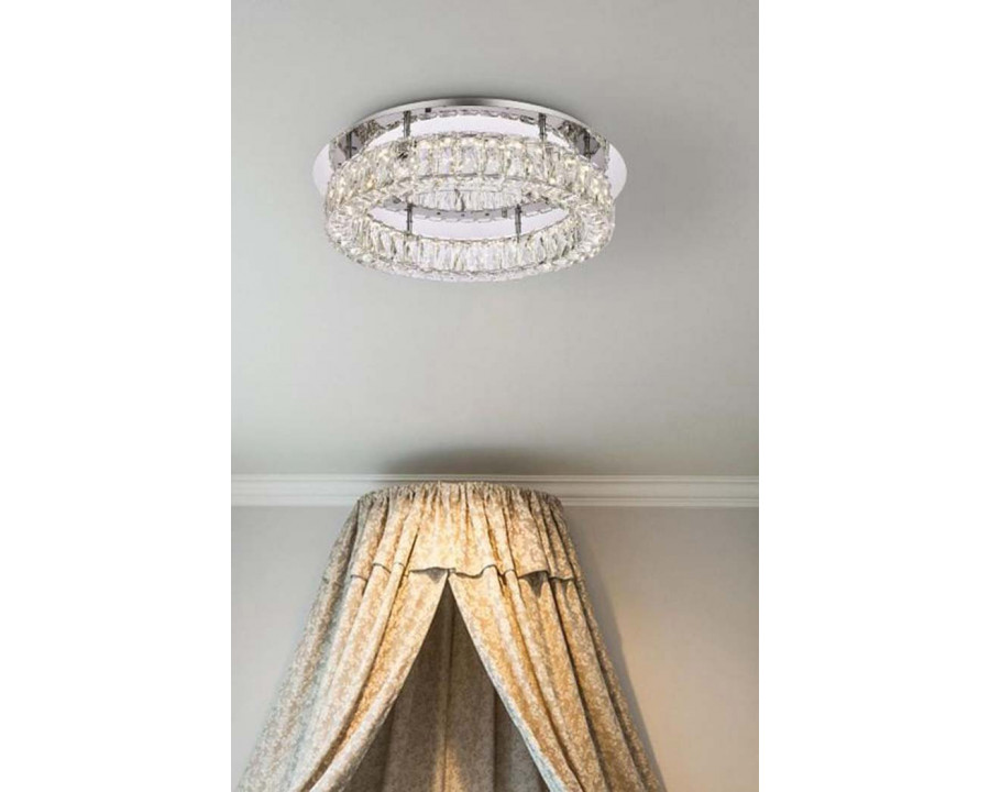 Elegant Monroe Led Flush Mount - Chrome, L 22" (3503F22C)