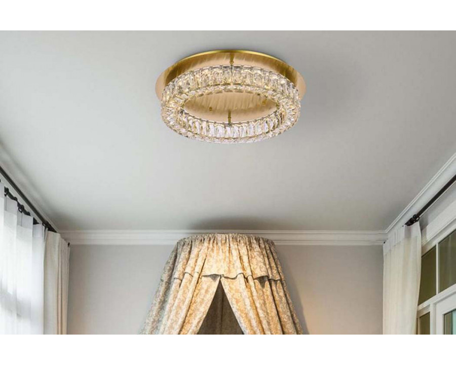 Elegant Monroe Led Flush Mount - Gold, L 22" (3503F22G)