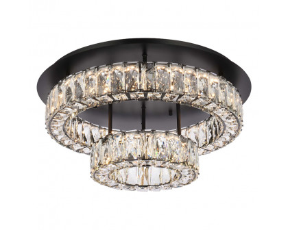 Elegant Monroe Led Flush Mount - Black, L 22", 2 Lights (3503F22L2BK)