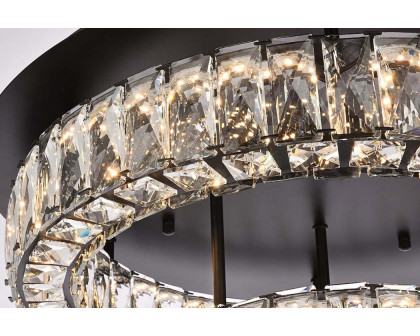 Elegant Monroe Led Flush Mount - Black, L 22", 2 Lights (3503F22L2BK)