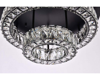 Elegant Monroe Led Flush Mount - Black, L 22", 2 Lights (3503F22L2BK)