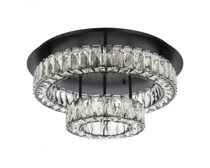 Elegant Monroe Led Flush Mount - Black, L 22", 2 Lights (3503F22L2BK)