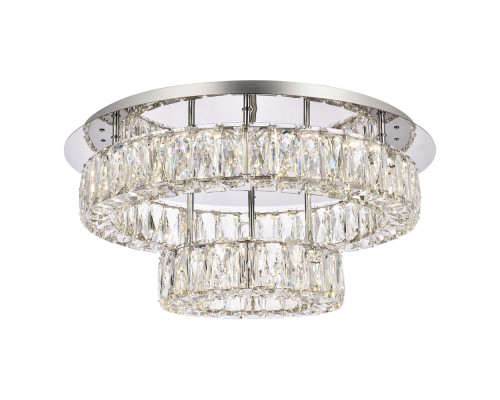 Elegant Monroe Led Flush Mount - Chrome, L 22", 2 Lights (3503F22L2C)