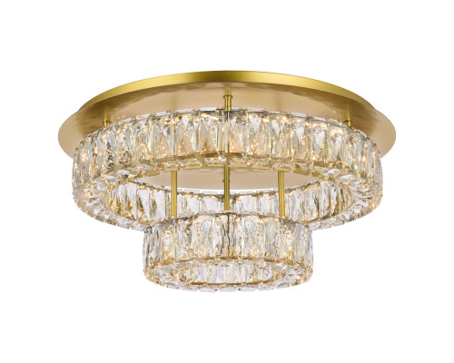 Elegant Monroe Led Flush Mount - Gold, L 22", 2 Lights (3503F22L2G)