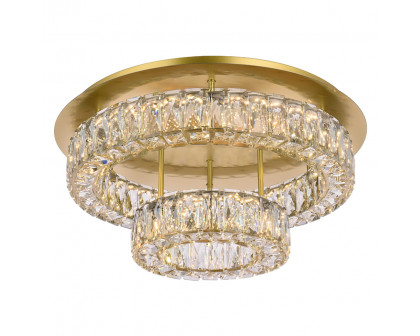 Elegant Monroe Led Flush Mount - Gold, L 22", 2 Lights (3503F22L2G)