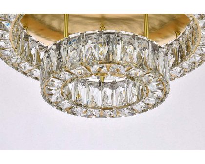 Elegant Monroe Led Flush Mount - Gold, L 22", 2 Lights (3503F22L2G)