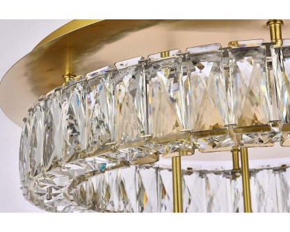 Elegant Monroe Led Flush Mount - Gold, L 22", 2 Lights (3503F22L2G)