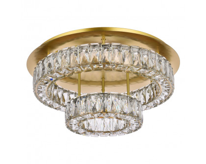 Elegant Monroe Led Flush Mount - Gold, L 22", 2 Lights (3503F22L2G)