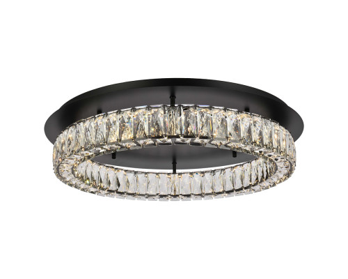 Elegant Monroe Led Flush Mount - Black, L 26" (3503F26BK)