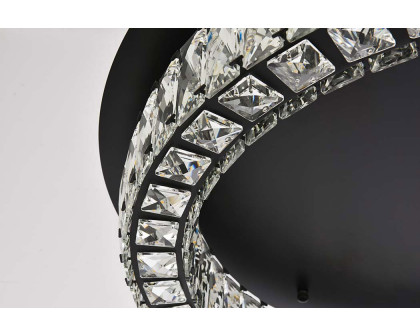 Elegant Monroe Led Flush Mount - Black, L 26" (3503F26BK)