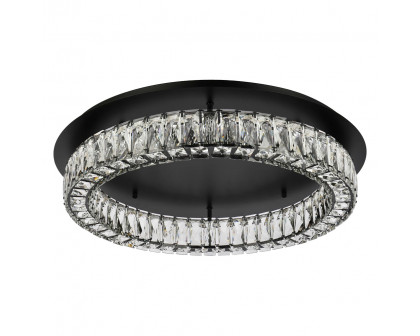 Elegant Monroe Led Flush Mount - Black, L 26" (3503F26BK)