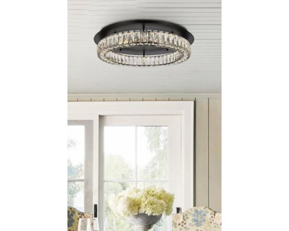 Elegant Monroe Led Flush Mount - Black, L 26" (3503F26BK)