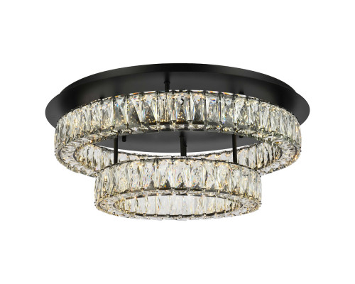 Elegant Monroe Led Flush Mount - Black, L 26", 2 Lights (3503F26L2BK)