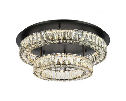 Elegant Monroe Led Flush Mount - Black, L 26", 2 Lights (3503F26L2BK)