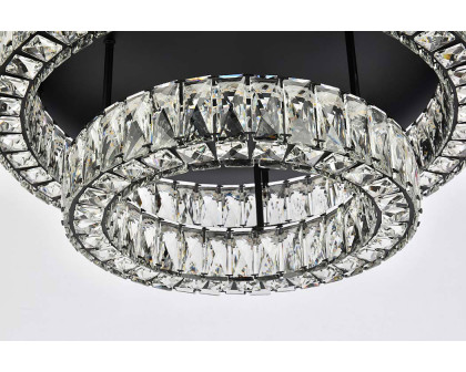 Elegant Monroe Led Flush Mount - Black, L 26", 2 Lights (3503F26L2BK)