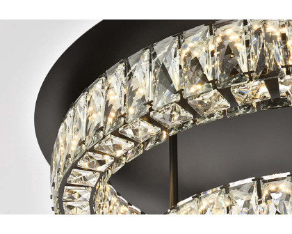 Elegant Monroe Led Flush Mount - Black, L 26", 2 Lights (3503F26L2BK)