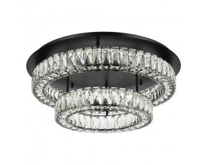 Elegant Monroe Led Flush Mount - Black, L 26", 2 Lights (3503F26L2BK)