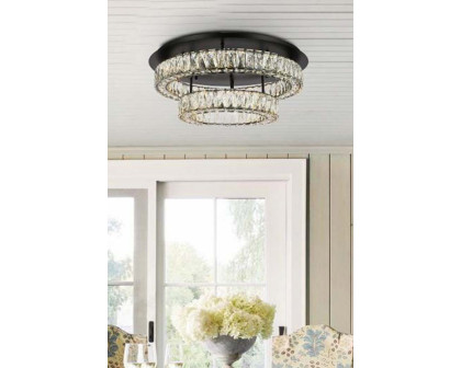 Elegant Monroe Led Flush Mount - Black, L 26", 2 Lights (3503F26L2BK)