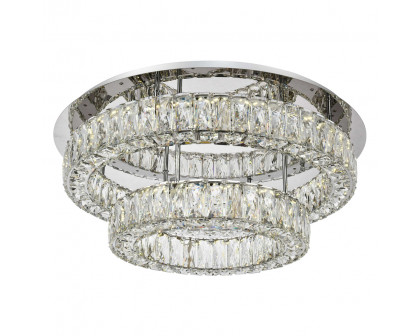 Elegant Monroe Led Flush Mount - Chrome, L 26", 2 Lights (3503F26L2C)