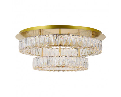 Elegant Monroe Led Flush Mount - Gold, L 26", 2 Lights (3503F26L2G)