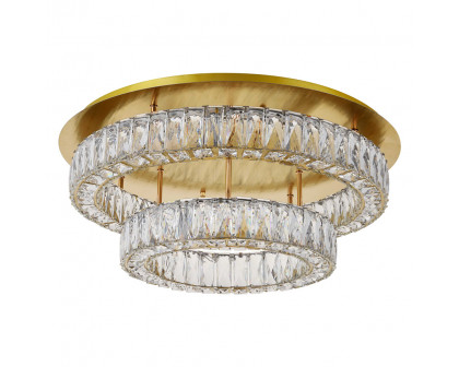 Elegant Monroe Led Flush Mount - Gold, L 26", 2 Lights (3503F26L2G)