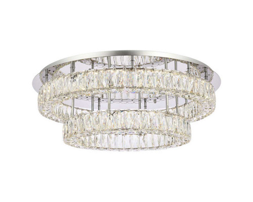 Elegant Monroe Led Flush Mount - Chrome, L 30", 2 Lights (3503F30L2C)