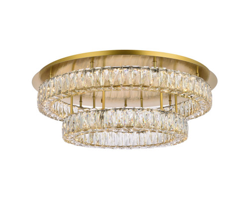 Elegant Monroe Led Flush Mount - Gold, L 30", 2 Lights (3503F30L2G)