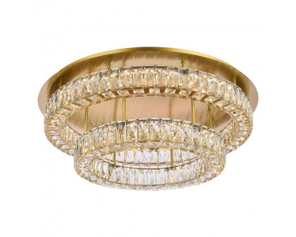 Elegant Monroe Led Flush Mount - Gold, L 30", 2 Lights (3503F30L2G)