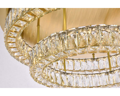 Elegant Monroe Led Flush Mount - Gold, L 30", 2 Lights (3503F30L2G)