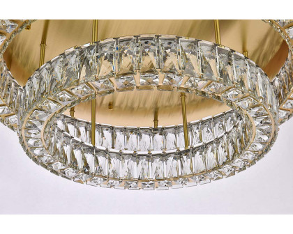 Elegant Monroe Led Flush Mount - Gold, L 30", 2 Lights (3503F30L2G)