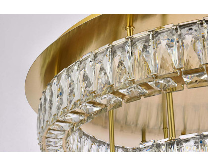 Elegant Monroe Led Flush Mount - Gold, L 30", 2 Lights (3503F30L2G)