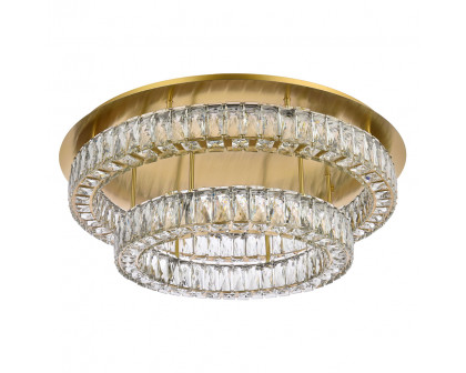 Elegant Monroe Led Flush Mount - Gold, L 30", 2 Lights (3503F30L2G)