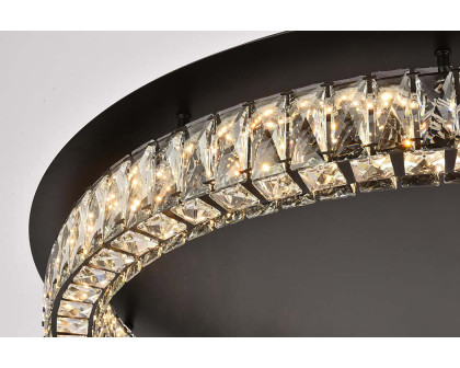 Elegant Monroe Led Flush Mount - Black, L 33" (3503F33BK)