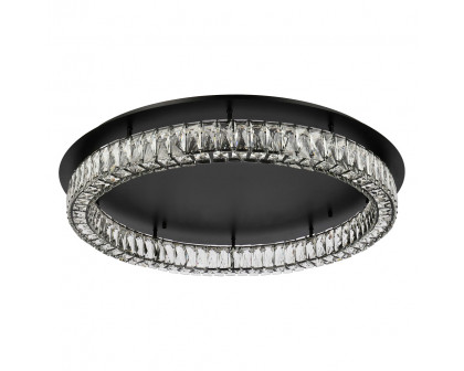 Elegant Monroe Led Flush Mount - Black, L 33" (3503F33BK)