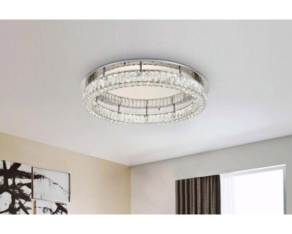 Elegant Monroe Led Flush Mount - Chrome, L 33" (3503F33C)