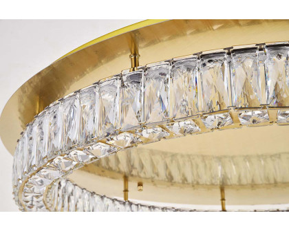 Elegant Monroe Led Flush Mount - Gold, L 33" (3503F33G)