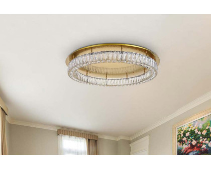 Elegant Monroe Led Flush Mount - Gold, L 33" (3503F33G)