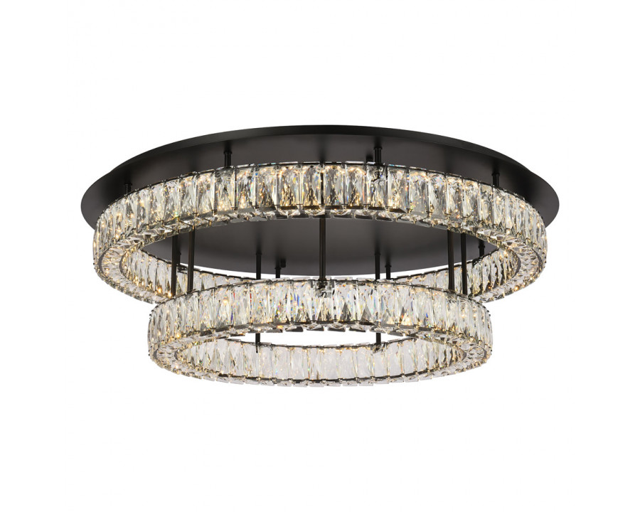 Elegant Monroe Led Flush Mount - Black, L 33", 2 Lights (3503F33L2BK)