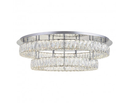 Elegant Monroe Led Flush Mount - Chrome, L 33", 2 Lights (3503F33L2C)