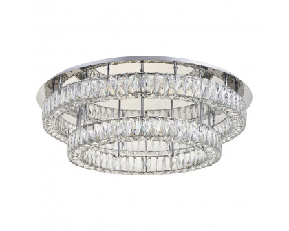 Elegant Monroe Led Flush Mount - Chrome, L 33", 2 Lights (3503F33L2C)