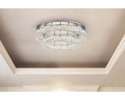 Elegant Monroe Led Flush Mount - Chrome, L 33", 2 Lights (3503F33L2C)