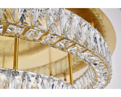 Elegant Monroe Led Flush Mount - Gold, L 33", 2 Lights (3503F33L2G)