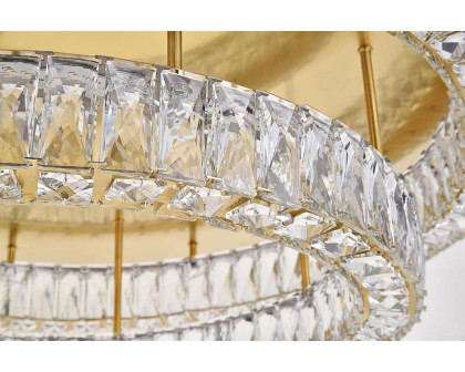 Elegant Monroe Led Flush Mount - Gold, L 33", 2 Lights (3503F33L2G)