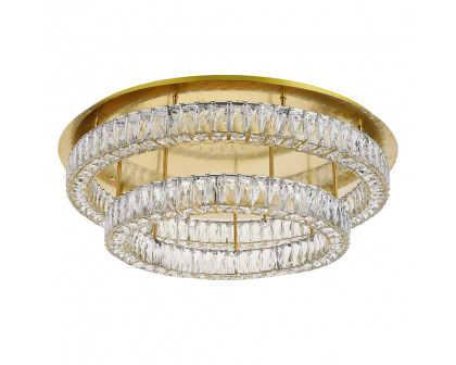 Elegant Monroe Led Flush Mount - Gold, L 33", 2 Lights (3503F33L2G)