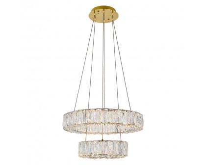 Elegant Monroe 5 Tier Led Chandelier - Gold, L 17.7" (3503G18G)