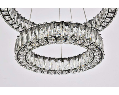 Elegant Monroe 5 Tier Led Chandelier - Black, L 24" (3503G24BK)