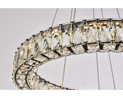 Elegant Monroe 5 Tier Led Chandelier - Black, L 24" (3503G24BK)