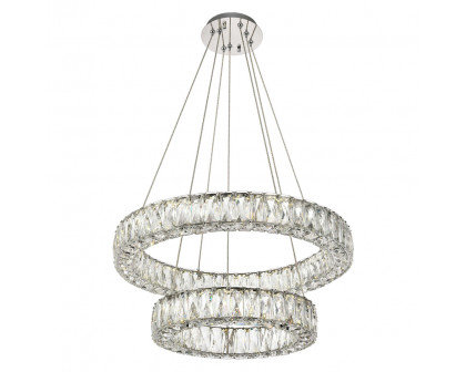 Elegant Monroe 5 Tier Led Chandelier - Chrome, L 23.6" (3503G24C)