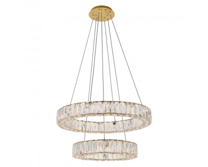 Elegant Monroe 5 Tier Led Chandelier - Gold, L 23.6" (3503G24G)