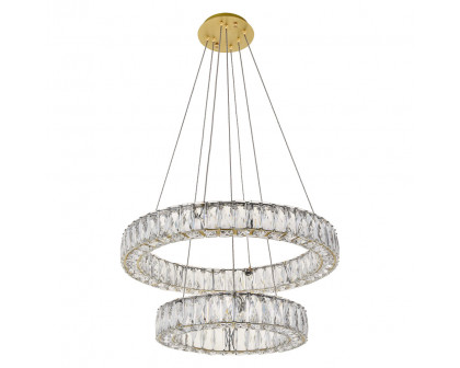 Elegant Monroe 5 Tier Led Chandelier - Gold, L 23.6" (3503G24G)